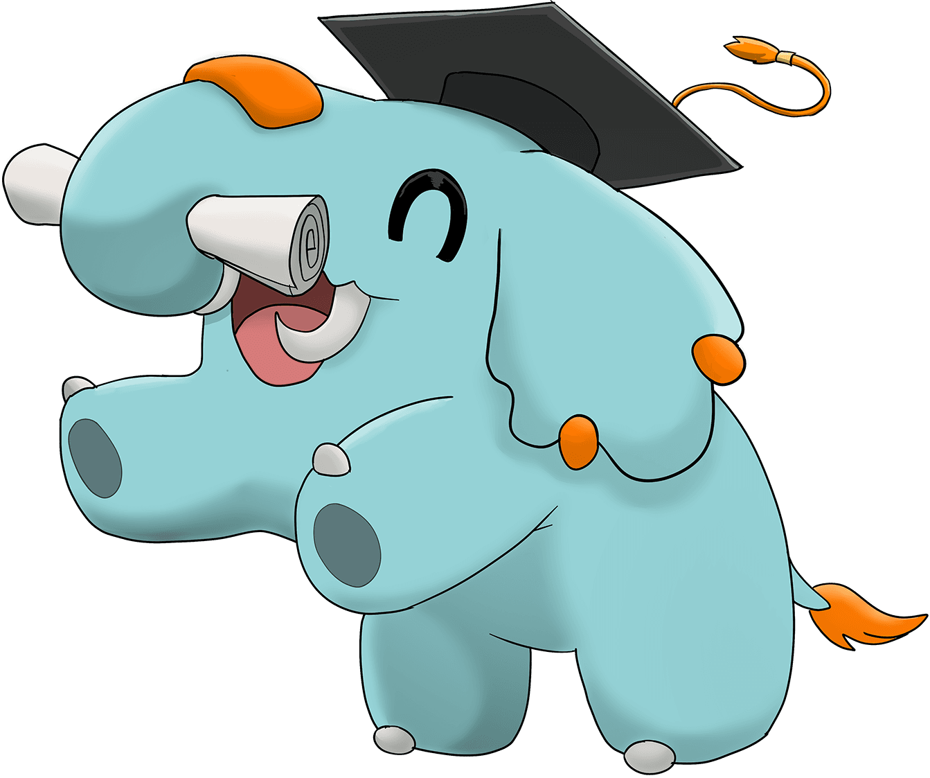 Tuffy mascot holding a diploma